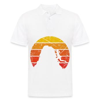 Vintage Sonne und Klettern 1 - - Männer Poloshirt - Weiß - Vorne - Kai (181cm)