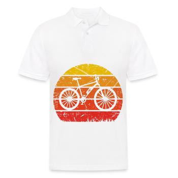 Vintage Sonne und E-Bike - - Männer Poloshirt - Weiß - Vorne - Kai (181cm)