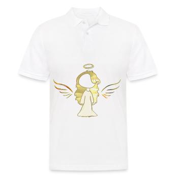 Engel Mädchen Flügel Gold Glitzer Symbol - Männer Poloshirt - Weiß - Vorne - Kai (181cm)