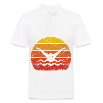 Vintage Sun and Swimming - - Men's Polo Shirt - white - Front - Kai (181cm)