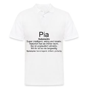 Name Definition Pia - Männer Poloshirt - Weiß - Vorne - Kai (181cm)