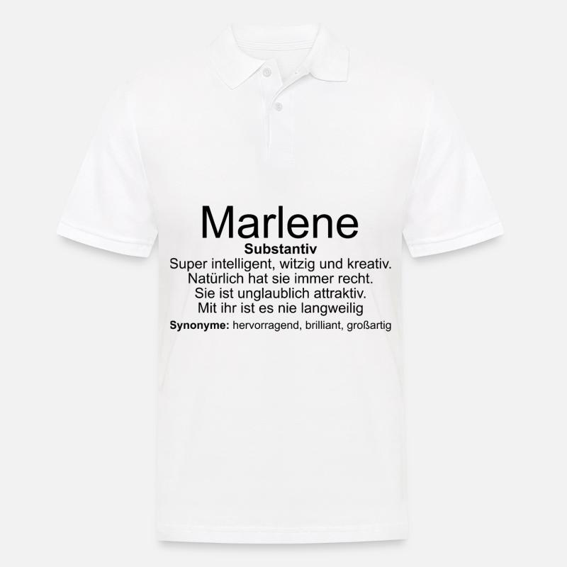 Name Definition Marlene - Männer Poloshirt - Weiß
