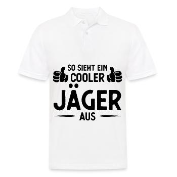 Also Sieht ein Kühler Jager AUS - - Männer Poloshirt - Weiß - Vorne - Kai (181cm)