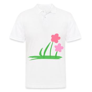 two flowers natural symbol - Men's Polo Shirt - white - Front - Kai (181cm)