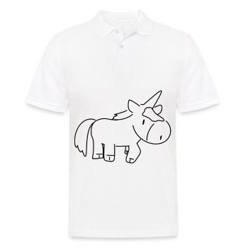 Licorne Symbole Animal Dessin Animé Fantaisie - Polo Homme - blanc - Devant - Kai (181cm)