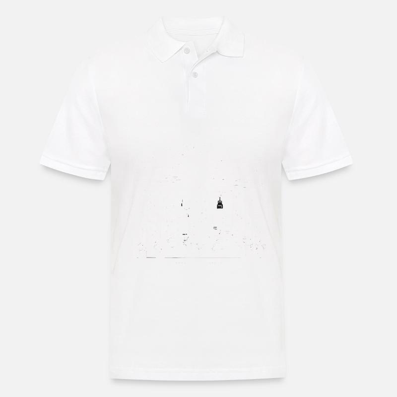 Nächtliches Stadtbild - Männer Poloshirt - Weiß