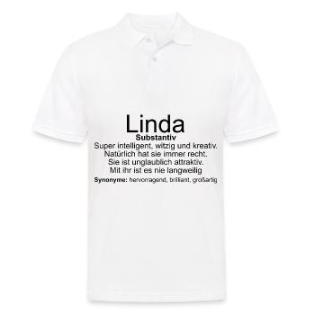 Name Definition Linda - Männer Poloshirt - Weiß - Vorne - Kai (181cm)