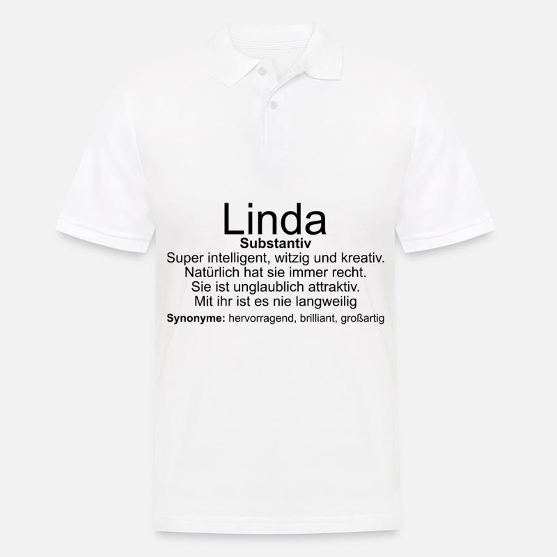 Name Definition Linda - Männer Poloshirt - Weiß