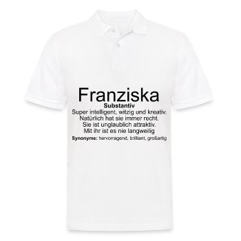 Name Definition Franziska - Männer Poloshirt - Weiß - Vorne - Kai (181cm)