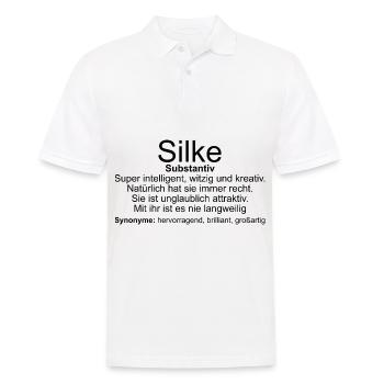 Name Definition Silke - Männer Poloshirt - Weiß - Vorne - Kai (181cm)