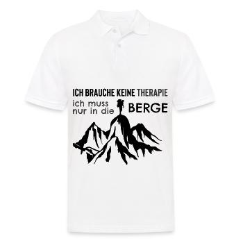 Therapie Ich Muss nur in die Berge - - Männer Poloshirt - Weiß - Vorne - Kai (181cm)