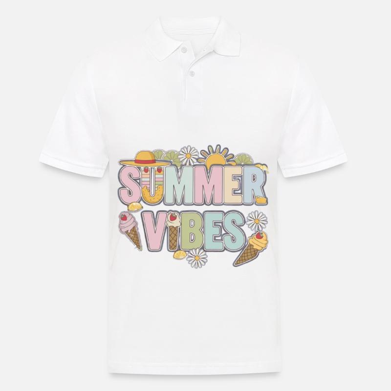 Boho Summer Vibes - Männer Poloshirt - Weiß