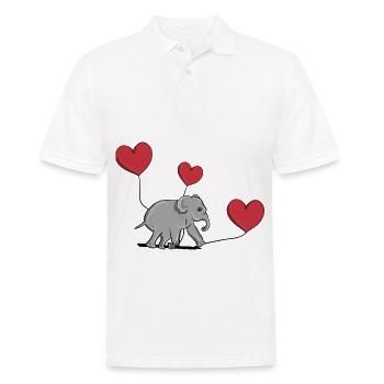 elefant luftballon herz tier symbol - Männer Poloshirt - Weiß - Vorne - Kai (181cm)
