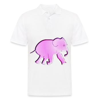 pink elephant glitter animal - Men's Polo Shirt - white - Front - Kai (181cm)