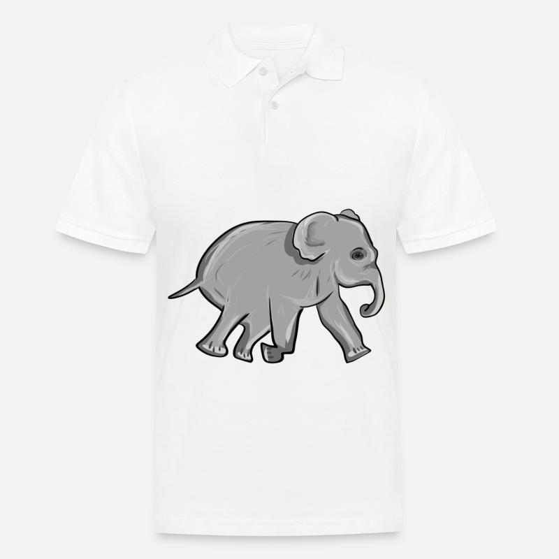 Tier Elefant Symbol Grau - Männer Poloshirt - Weiß
