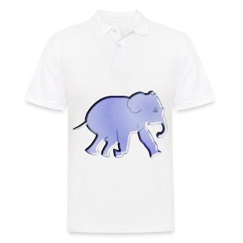 animal symbole éléphant violet - Polo Homme - blanc - Devant - Kai (181cm)