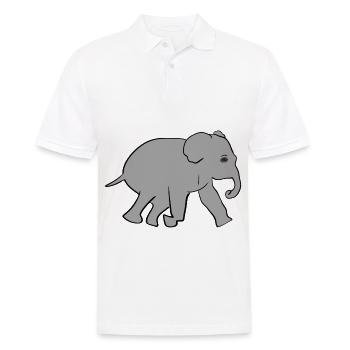 Symbole animal d’éléphant Gris - Polo Homme - blanc - Devant - Kai (181cm)