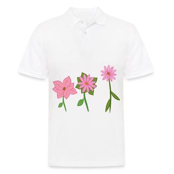 drei blumen symbol - Männer Poloshirt - Weiß - Vorne - Kai (181cm)