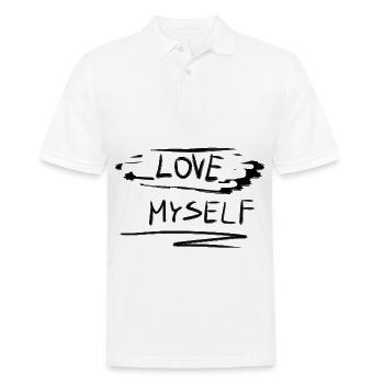 selbstliebe ich liebe mich text stolz - Männer Poloshirt - Weiß - Vorne - Kai (181cm)