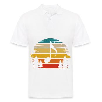 Soleil rétro et musique - - Polo Homme - blanc - Devant - Kai (181cm)