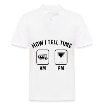 Wie sage ich Zeit am PM - - Männer Poloshirt - Weiß - Vorne - Kai (181cm)