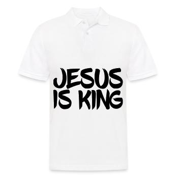 Jésus est roi. Dieu Christ Roi - Polo Homme - blanc - Devant - Kai (181cm)