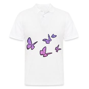 rosa schmetterlinge lila symbol schmetterling - Männer Poloshirt - Weiß - Vorne - Kai (181cm)