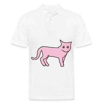 Katze Symbol Haustier Tier pink - Männer Poloshirt - Weiß - Vorne - Kai (181cm)