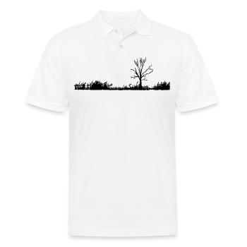 Baum in Polderwiesen - Männer Poloshirt - Weiß - Vorne - Kai (181cm)