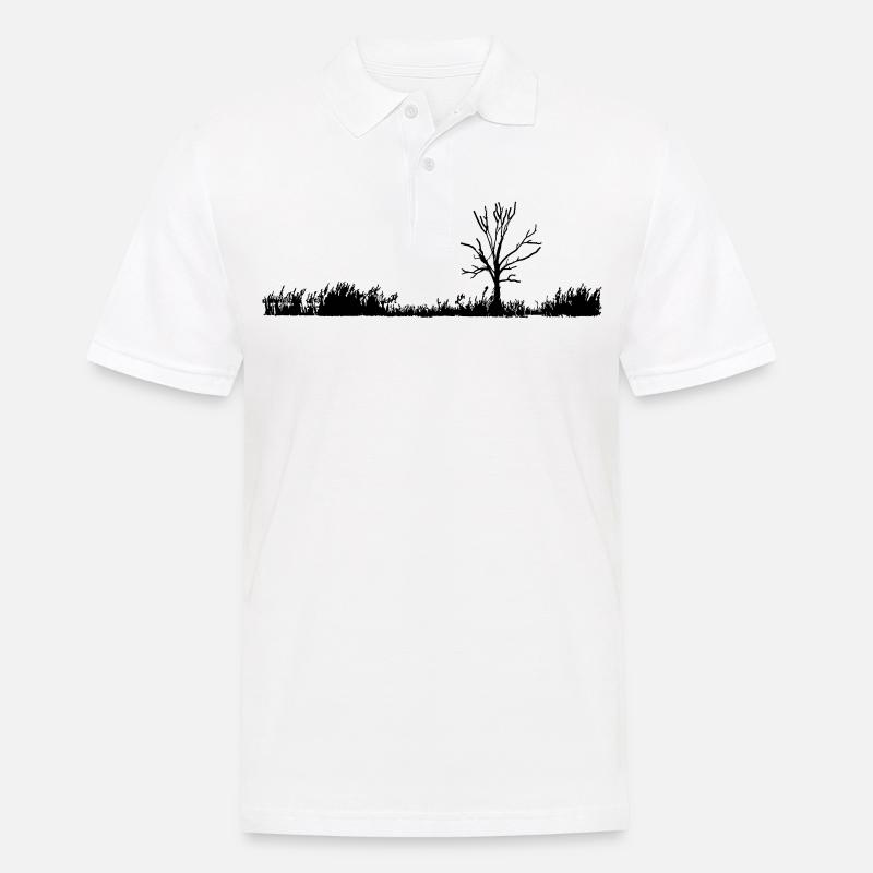 Baum in Polderwiesen - Männer Poloshirt - Weiß
