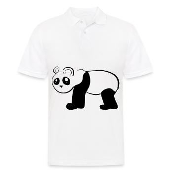 Bär Panda Tier Symbol - Männer Poloshirt - Weiß - Vorne - Kai (181cm)
