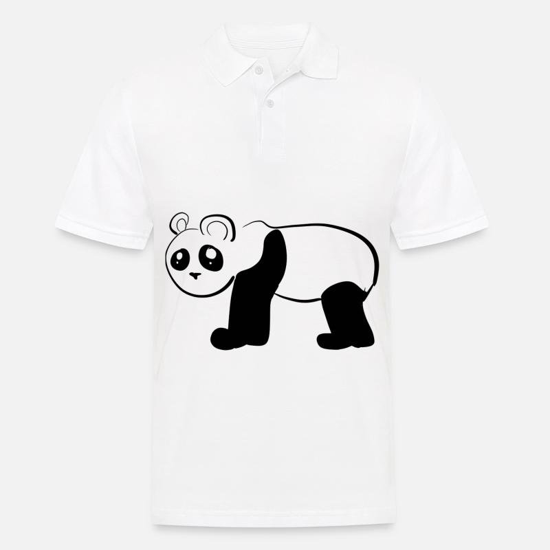 Bär Panda Tier Symbol - Männer Poloshirt - Weiß