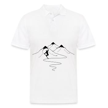 Mountain trail curves and skiing - (2) - Men's Polo Shirt - white - Front - Kai (181cm)