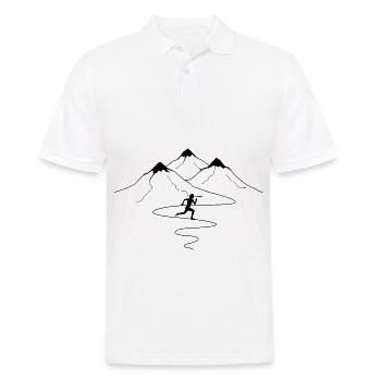 Mountain path curves and runs - - Men's Polo Shirt - white - Front - Kai (181cm)