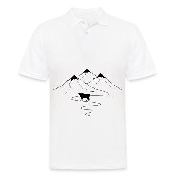 Bergwegkurven und Kuh - - Männer Poloshirt - Weiß - Vorne - Kai (181cm)