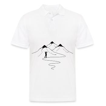 Mountain trail curves and golf - - Men's Polo Shirt - white - Front - Kai (181cm)