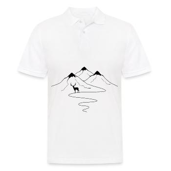 Mountain trail curves and hunting - (2) - Men's Polo Shirt - white - Front - Kai (181cm)