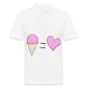 heart symbol eat ice cream summer - Men's Polo Shirt - white - Front - Kai (181cm)
