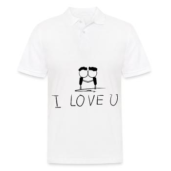 ich liebe dich schwules liebespaar - Männer Poloshirt - Weiß - Vorne - Kai (181cm)