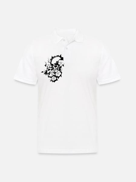 Crâne d'amour homme femme crâne - Polo Homme - blanc