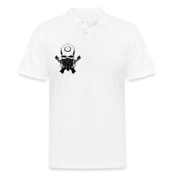 Crâne avec des pistolets en noir - Polo Homme - blanc - Devant - Kai (181cm)
