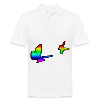 bunte schmetterlinge schmetterling bunt symbol - Männer Poloshirt - Weiß - Vorne - Kai (181cm)