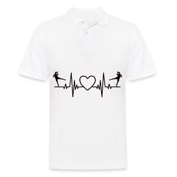Handball Herzschlag EKG Handballer Handballspieler - Männer Poloshirt - Weiß - Vorne - Kai (181cm)