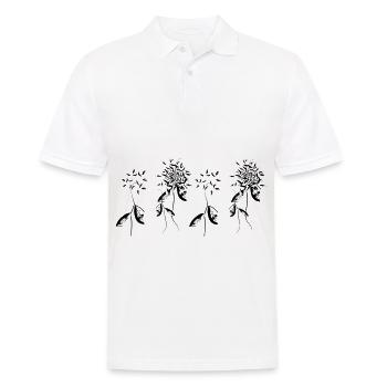 vier pflanzen blumen blume - Männer Poloshirt - Weiß - Vorne - Kai (181cm)