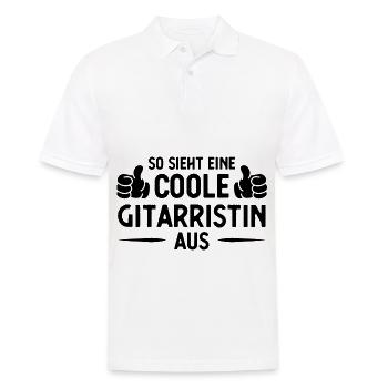 Also Sieht ein Coole Gitarristin AUS - - Männer Poloshirt - Weiß - Vorne - Kai (181cm)