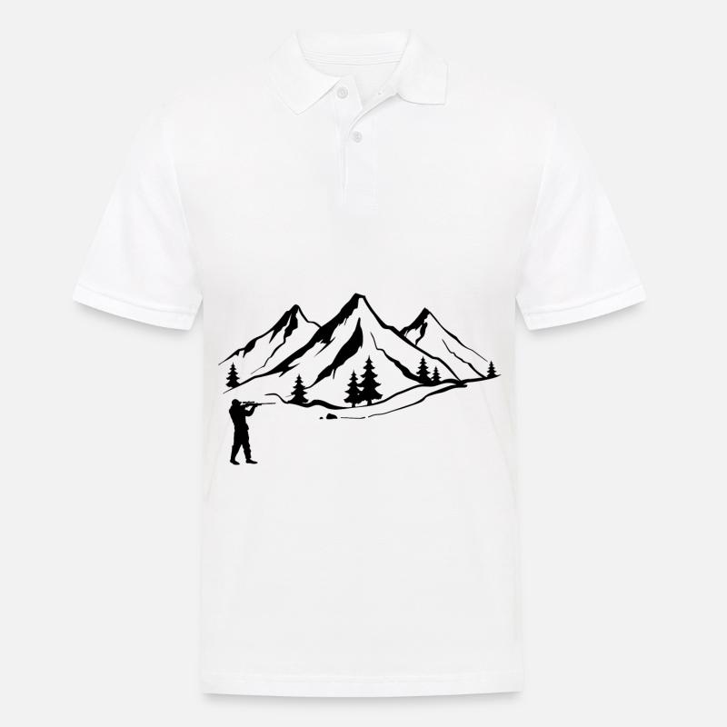 Berg 1 und Jagd - (2) - Männer Poloshirt - Weiß