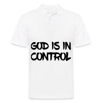 GOD IS IN CONTROL God has the situation under control - Men's Polo Shirt - white - Front - Kai (181cm)