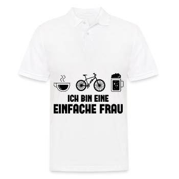Ich bin eine Einfache Frau - - Männer Poloshirt - Weiß - Vorne - Kai (181cm)