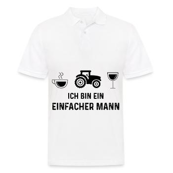 ICH BIN EIN EINFACHER MANN - (2) - Männer Poloshirt - Weiß - Vorne - Kai (181cm)