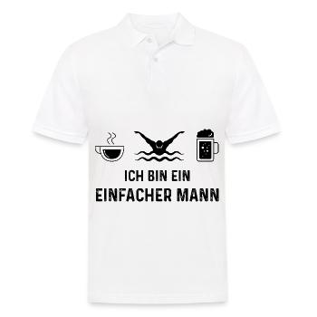 Ich bin ein Einfacher Mann - - Männer Poloshirt - Weiß - Vorne - Kai (181cm)